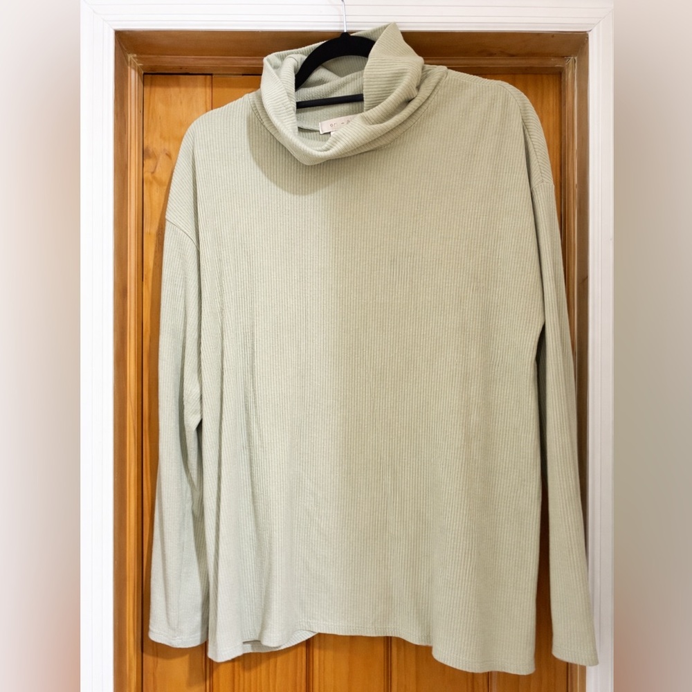 Eri + Ali Women Ribbed Cowl Neck Wrap Back Sweater | Size M